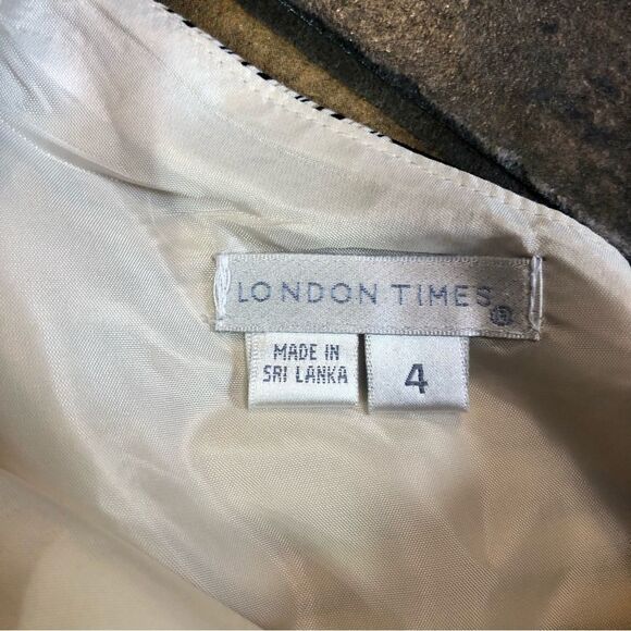 London Times One Strap Off The Shoulder Pink, Black, and White Dress Size 4 - Picture 10 of 11